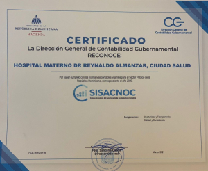 Dirección de Contabilidad Gubernamental Reconoce a Hospital Materno Reynaldo Almánzar por alto nivel de cumplimiento de normas contables