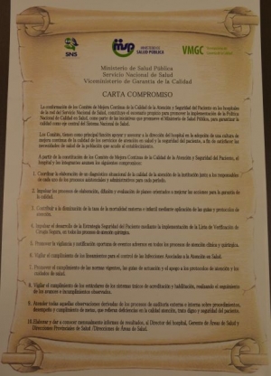 Hospital materno recibe Carta Compromiso